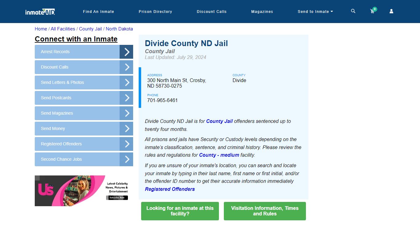 Divide County ND Jail - Inmate Locator